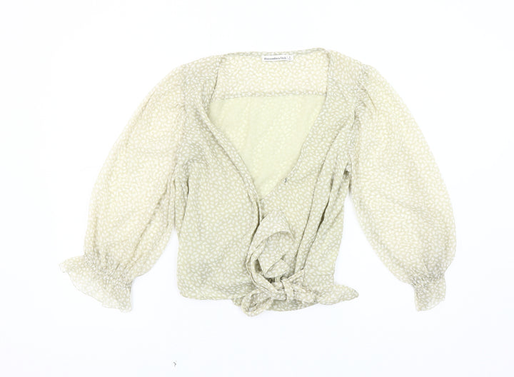 Abercrombie & Fitch Women's Green Wrap Blouse Size S
