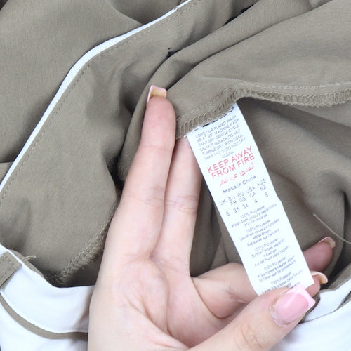 PrettyLittleThing Beige Wide-Leg Trousers Size 8