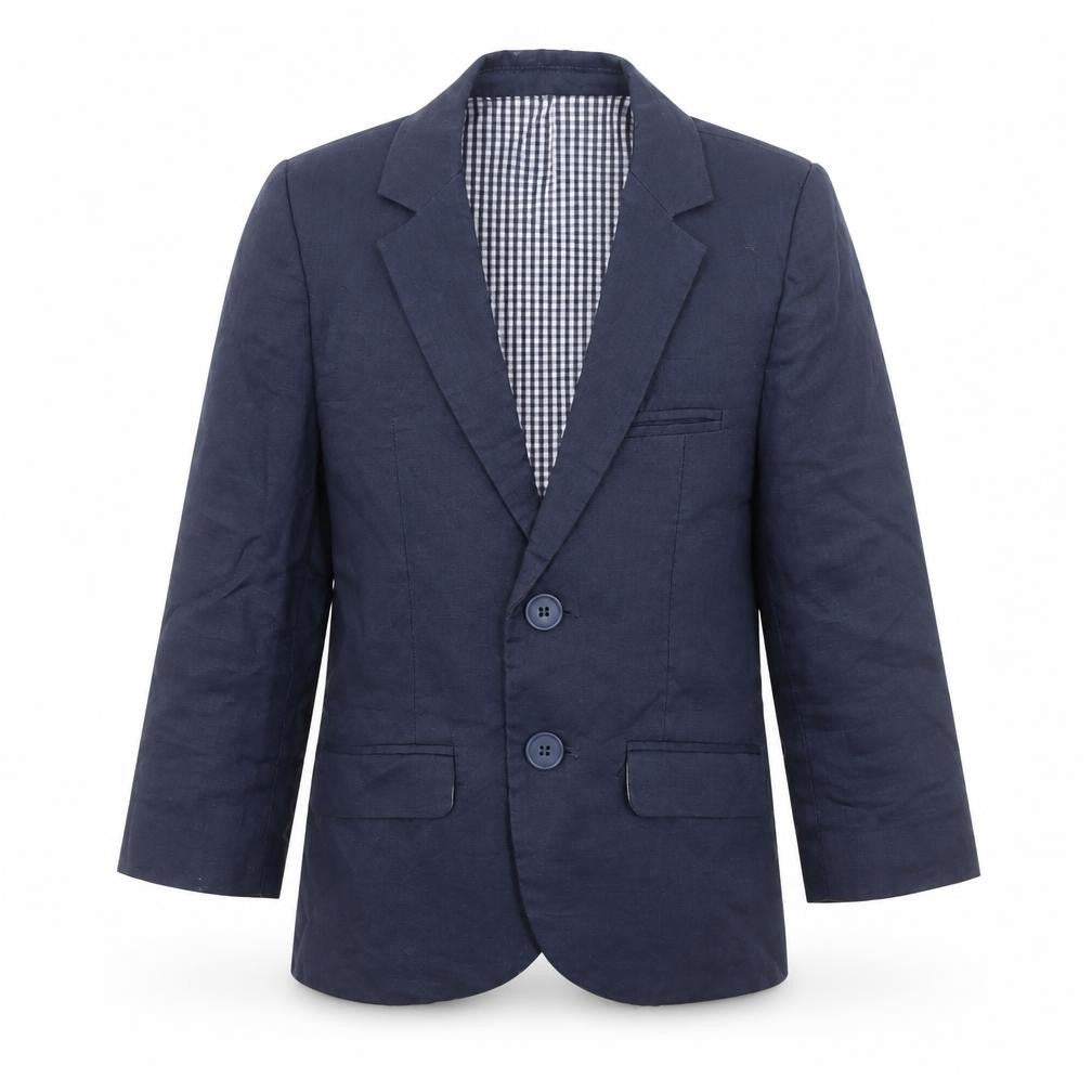 Front view of Marks & Spencer boys’ blue blazer 6 years formal
