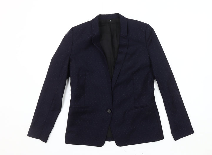 The Kooples Women's Blue Polka Dot Blazer, Size 8
