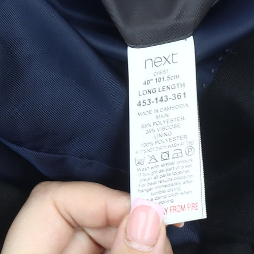Next Black Men's Blazer Size 40 Long Classic Jacket