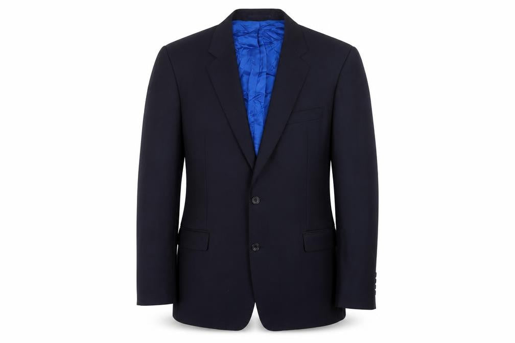 Front view of Magee Men’s Blue Blazer 38R Jacket Notch Lapel Formal