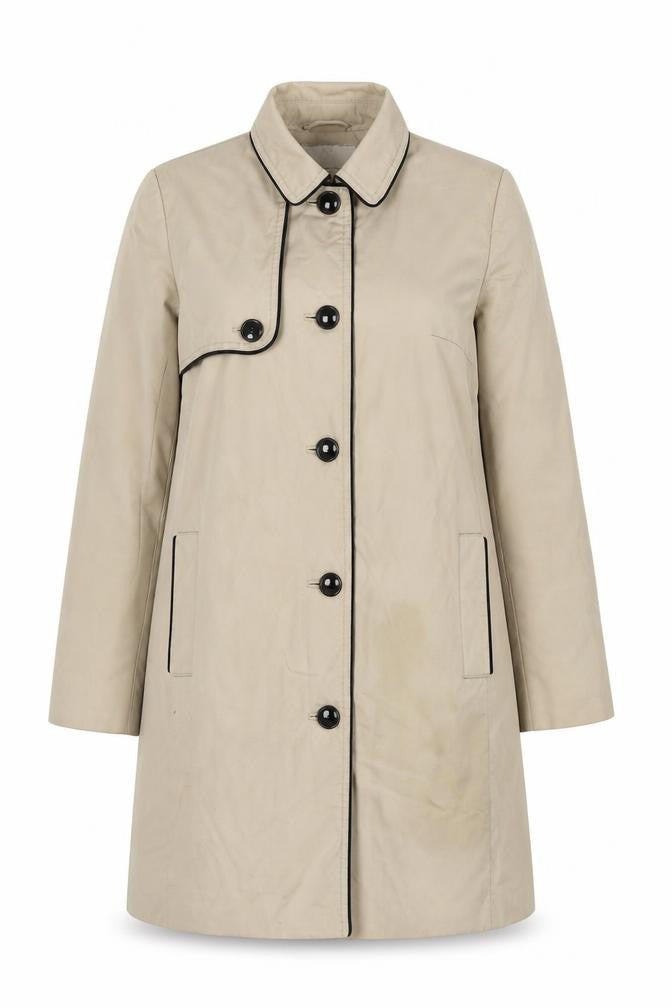 Front view of H&M Women's Beige Trench Coat, size 10