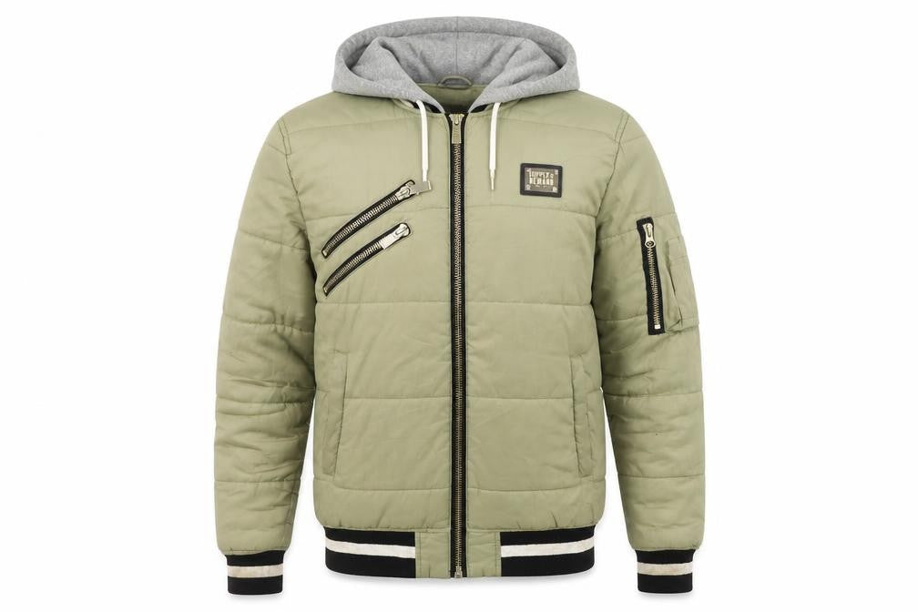 Front view of Supply & Demand Men's Green Bomber Jacket M