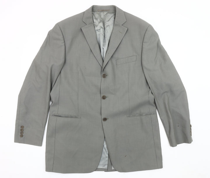 Marks & Spencer Men's Grey Wool Blazer Jacket 42L