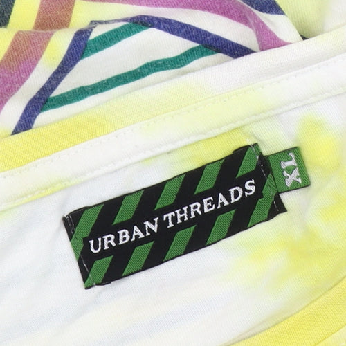 Urban Threads XL Men's Yellow Graphic Print Tee