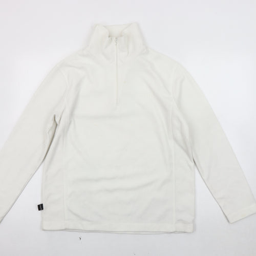 Campri Women's White Pullover Sweatshirt, Size 12