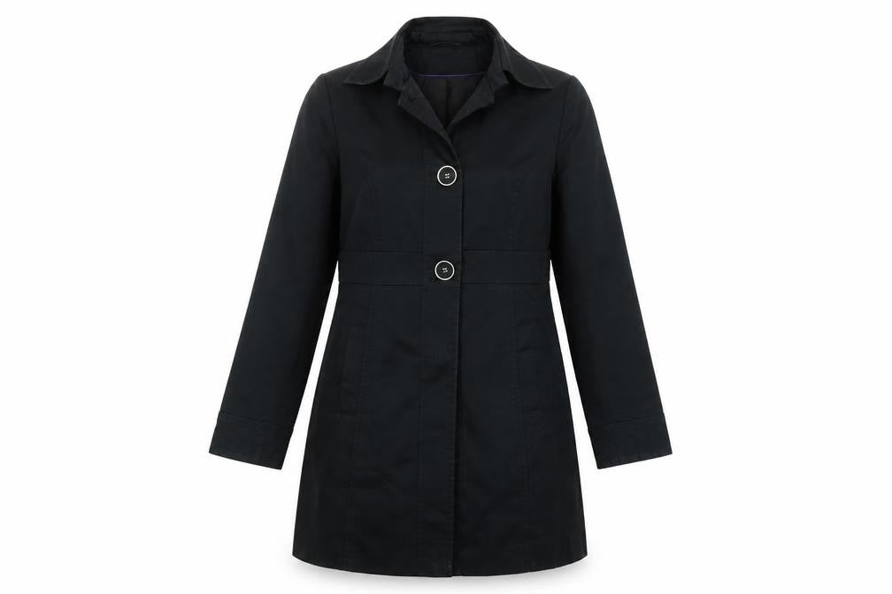 Front view of Marks & Spencer Women's Black Trench Coat, size 10