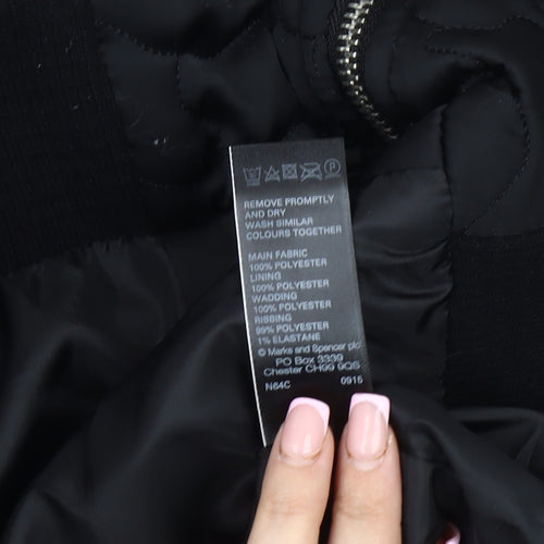 Marks and Spencer Women's Black Bomber Jacket Size 12