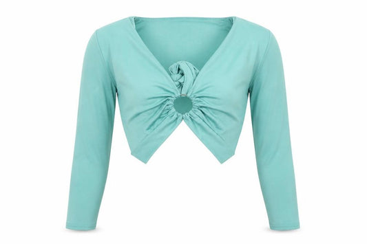 Front view of PRETTYLITTLETHING Women’s Green Long Sleeve Top