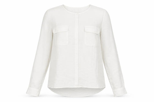Front view of ESMARA Women's White Polyester Blouse, size 18