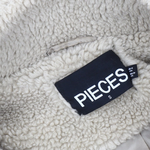 Pieces Beige Fleece 1/4 Zip Sweatshirt, S, Lightweight