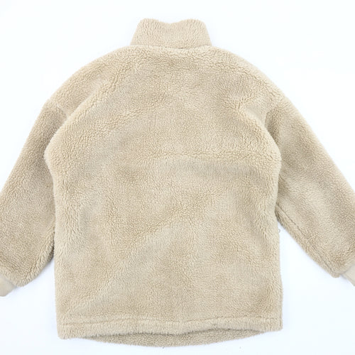 Pieces Beige Fleece 1/4 Zip Sweatshirt, S, Lightweight