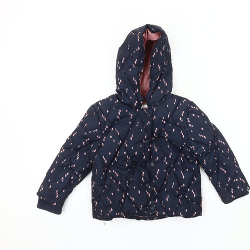 Noppies Girls Blue Hooded Puffer Jacket 2-3 Years