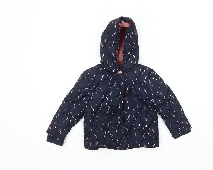 Noppies Girls Blue Hooded Puffer Jacket 2-3 Years