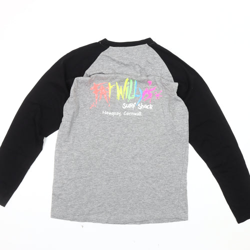 Skinfit Men's Graphic Print Grey Black Long Sleeve T-Shirt M