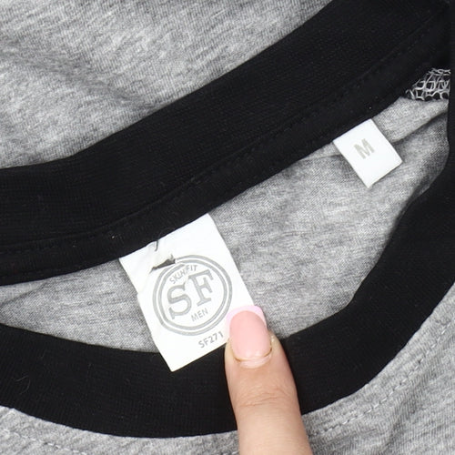 Skinfit Men's Graphic Print Grey Black Long Sleeve T-Shirt M