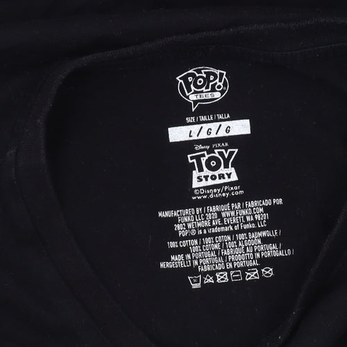 Pop! Tees Men’s Black Toy Story T-Shirt L Space Cartoon
