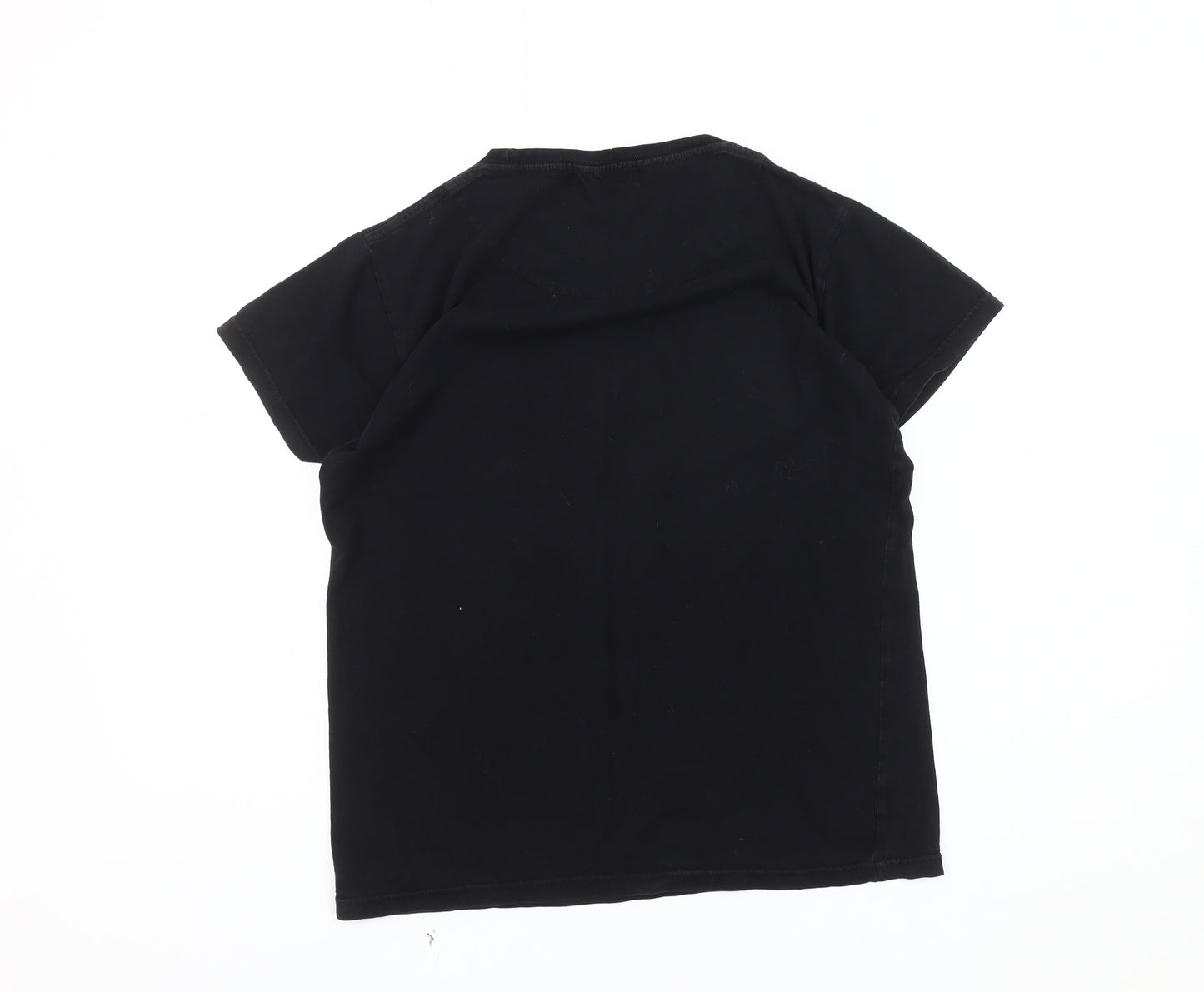 YEL Men's XS Black Graphic Print Crew Neck T-Shirt