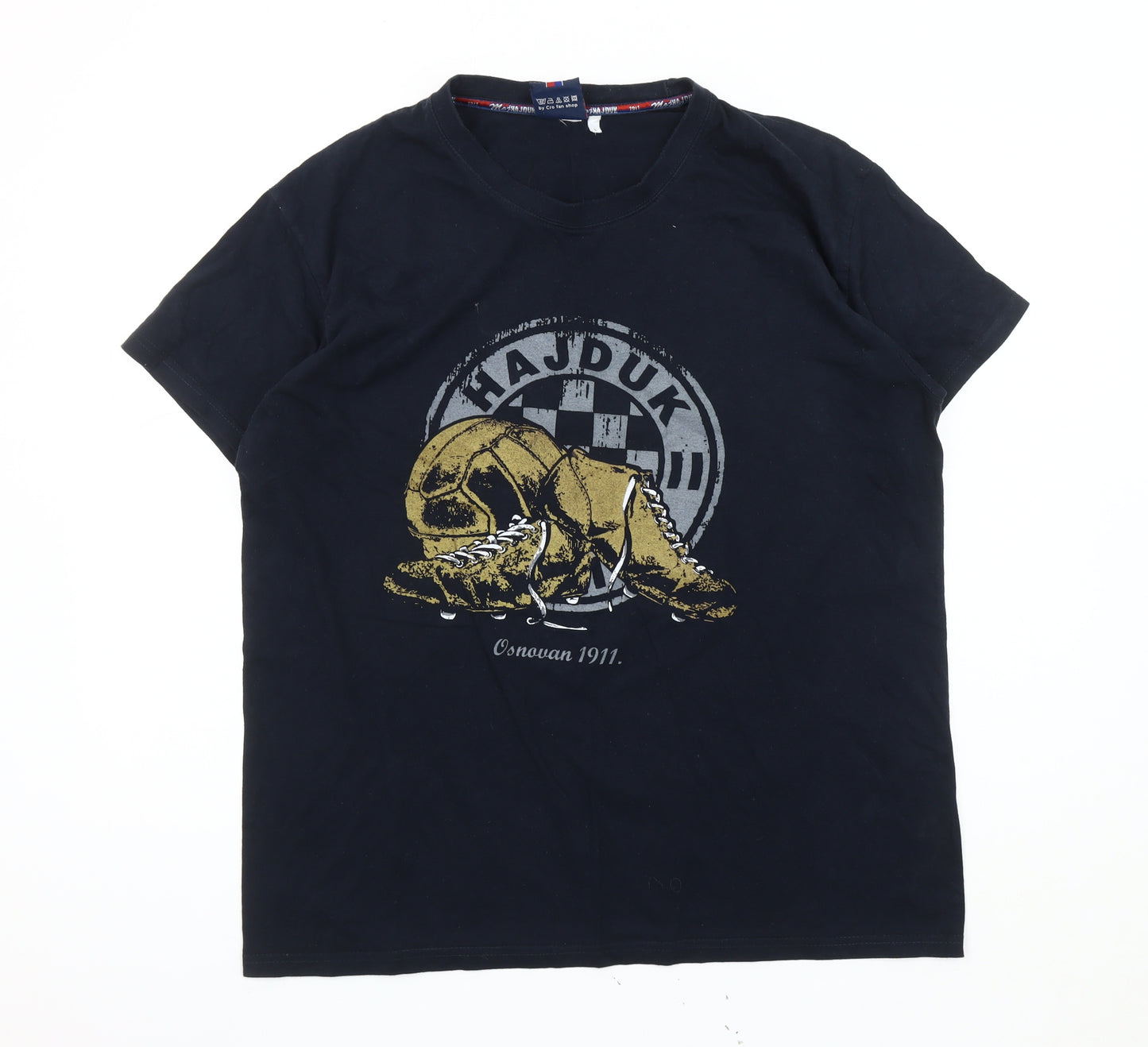 Hajduk Men's Black Graphic T-Shirt L Regular Fit