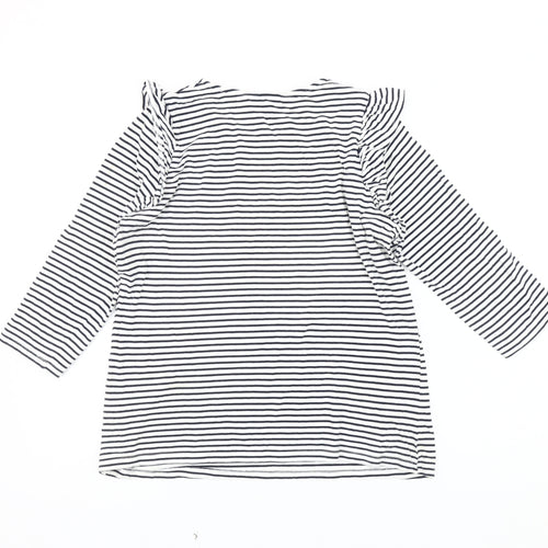 New Look Women's Black Striped T-Shirt - Size 12