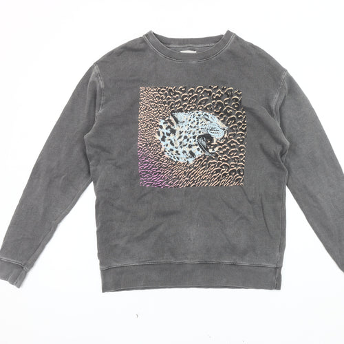 Hush Women's Grey Animal Print Sweatshirt, Size XS