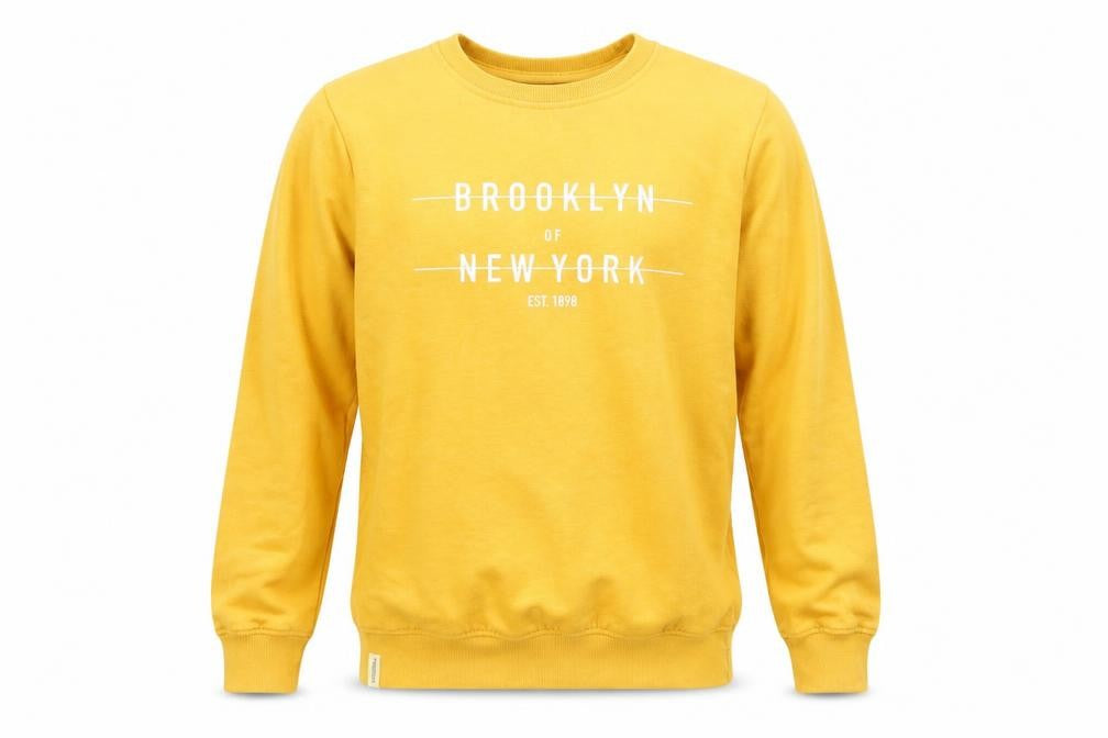Front view of Threadbare Men's Yellow Pullover Sweatshirt M