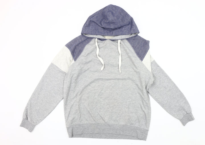 River Island Men's Grey Hoodie L Pullover Lightweight