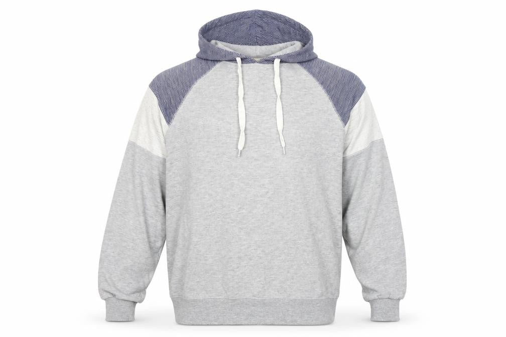 Front view of River Island Men's Grey Hoodie L Pullover Lightweight