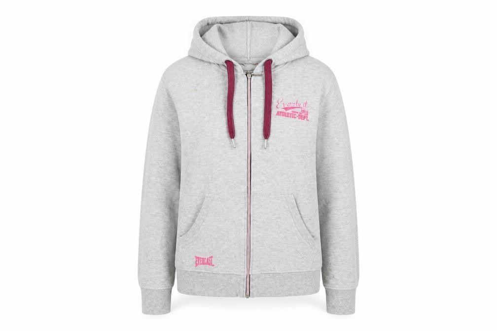 Front view of Everlast Women's Grey Hooded Jacket, size 14