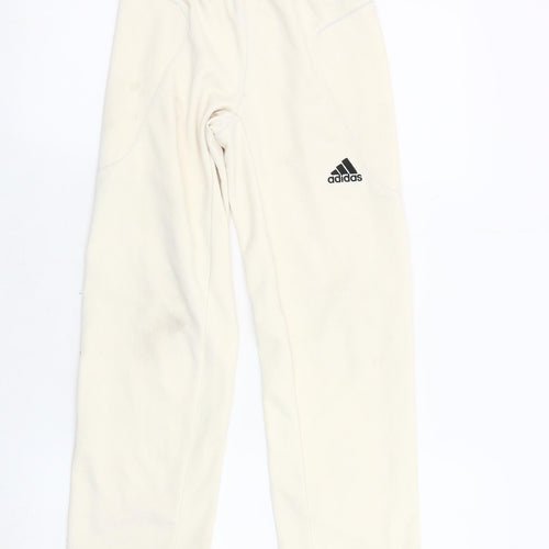 Adidas Boys Ivory Track Pants 9-10 Years Athletic Wear