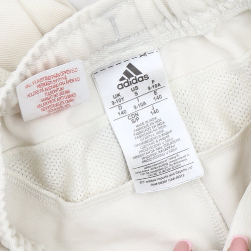 Adidas Boys Ivory Track Pants 9-10 Years Athletic Wear