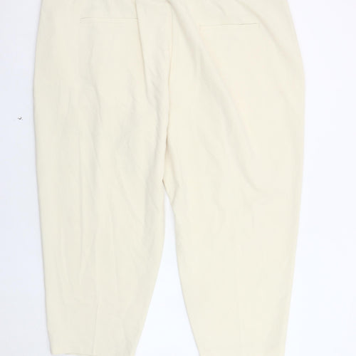 Marks and Spencer Women's Ivory Ankle Trousers, Size 24