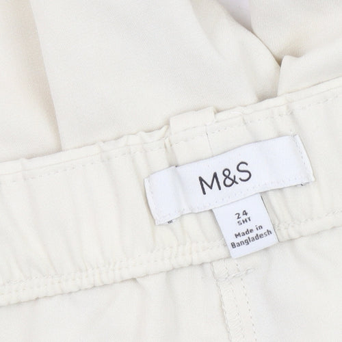 Marks and Spencer Women's Ivory Ankle Trousers, Size 24