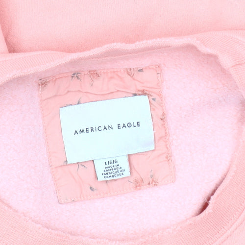 American Eagle Unisex Pink Pullover Sweatshirt, Size L