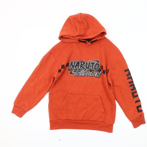 Naruto Shippuden Boys Orange Hoodie 9-10 Years Pullover Anime