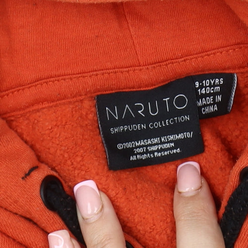 Naruto Shippuden Boys Orange Hoodie 9-10 Years Pullover Anime