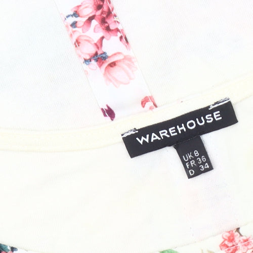 Warehouse Women's Multicoloured Floral Blouse Size 8