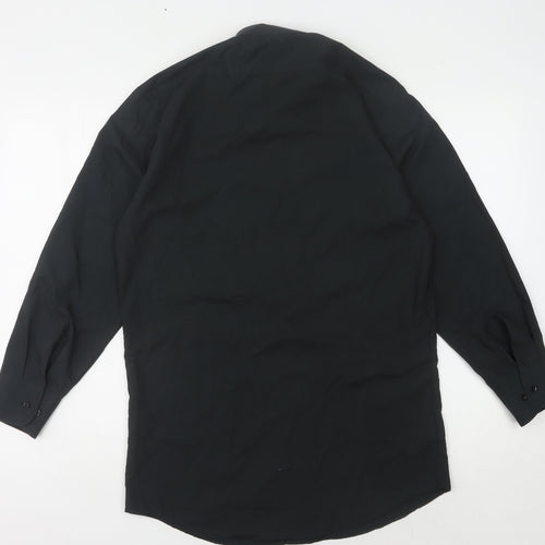 Omega Men's Black Button-Up Shirt, Long Sleeve, Size S