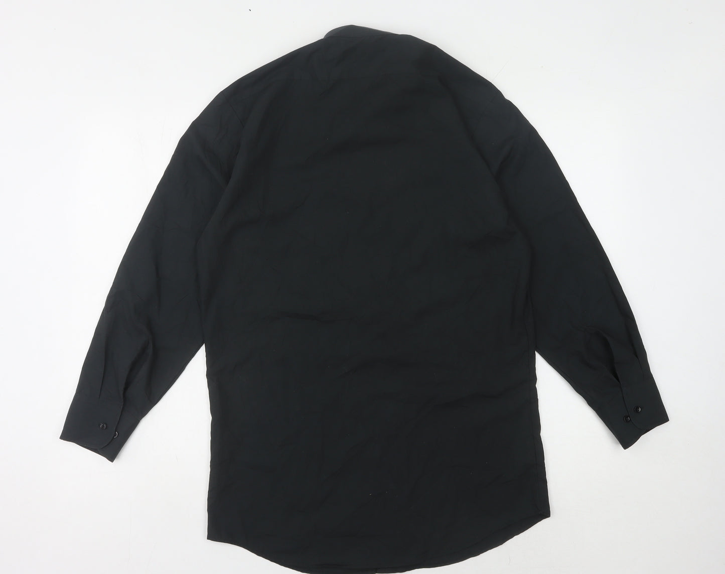 Omega Men's Black Button-Up Shirt, Long Sleeve, Size S