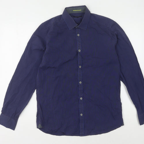 Ted Baker Men's Blue Long Sleeve Button-Up Shirt - M