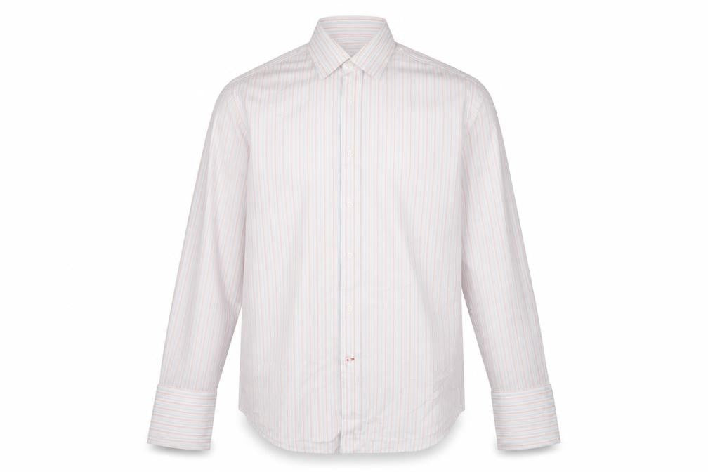 Front view of Brook Taverner Men's Multicoloured Stripe Shirt 15.5