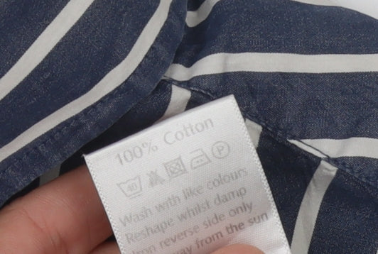 John Lewis Men's Blue Striped Shirt M