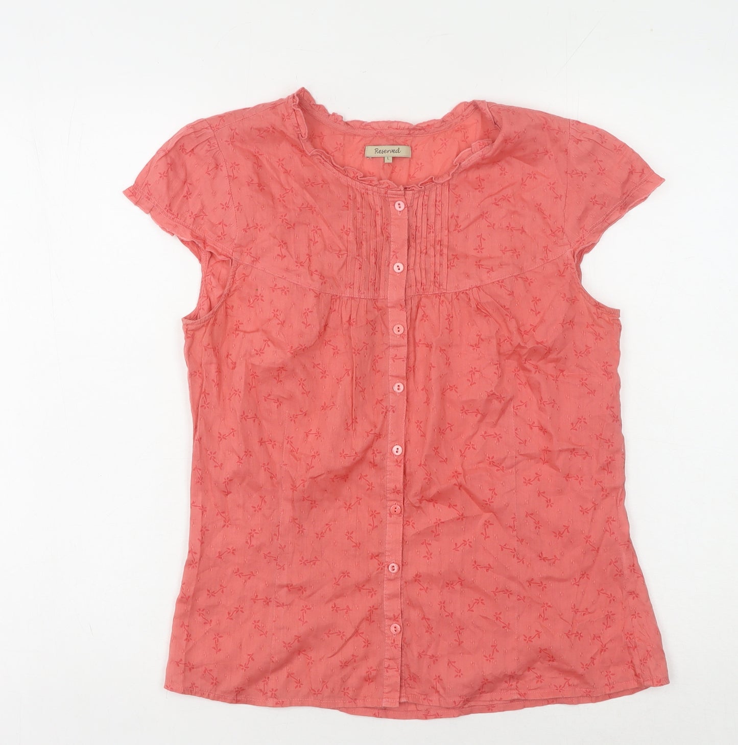 Reserved Women's Pink Floral Blouse - Size L