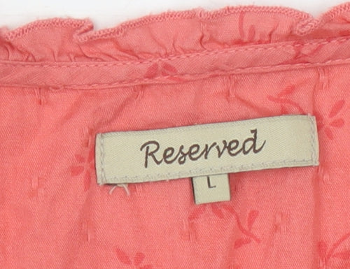 Reserved Women's Pink Floral Blouse - Size L