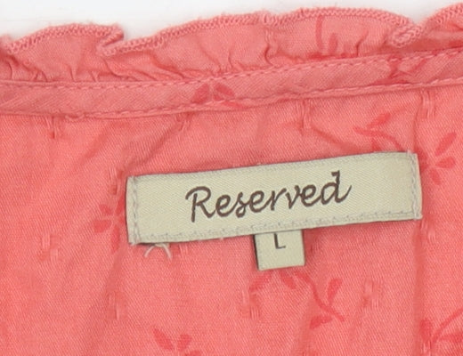 Reserved Women's Pink Floral Blouse - Size L