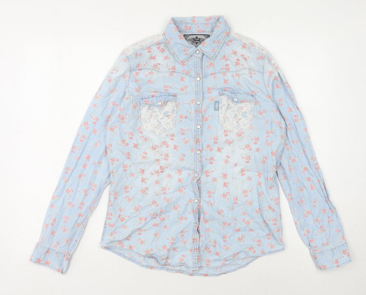 Stars & Stripes Women's Blue Floral Button-Up Shirt