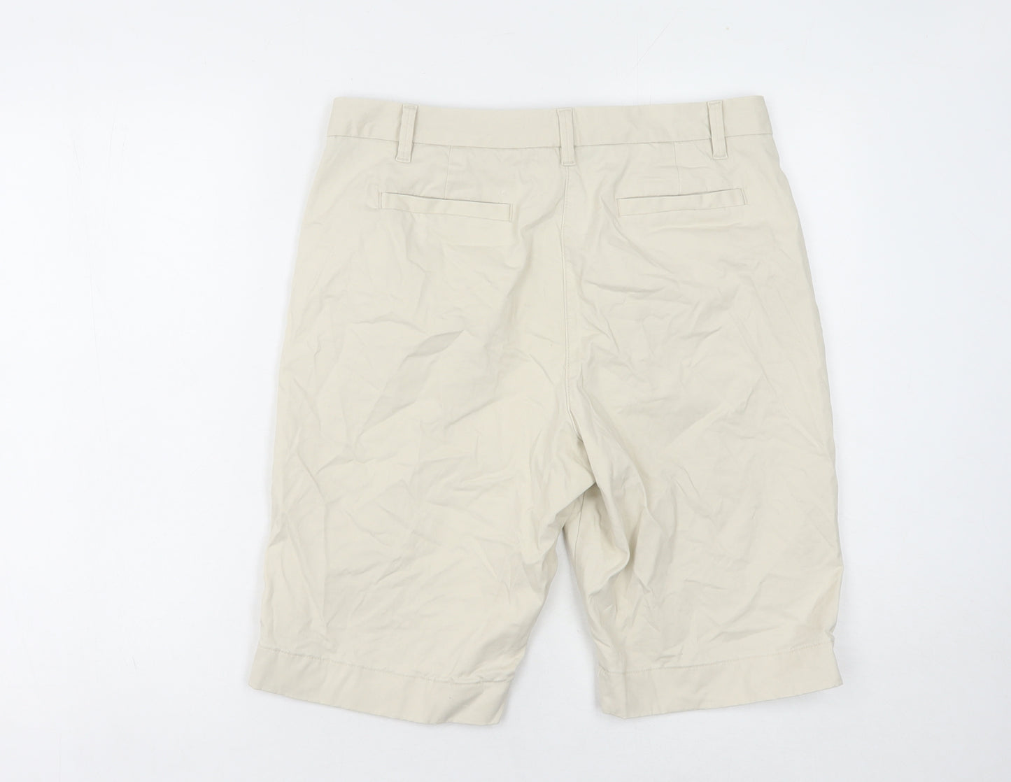 Marks and Spencer Women's Beige Chino Shorts 12 Regular Fit