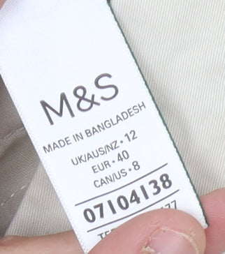 Marks and Spencer Women's Beige Chino Shorts 12 Regular Fit