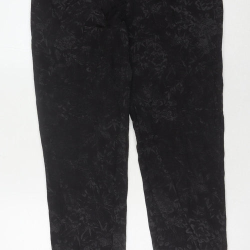 Oasis Women's Black Floral Trouser Size 12